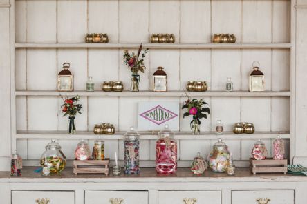 Autumn British flowers bud vases in wedding sweet display Chalk Barn Dan Watkins My Flower Patch 