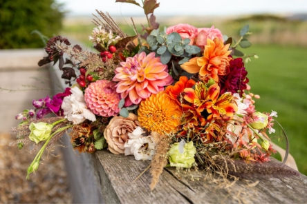 British flower natural bridal bouquet for an outdoor wedding ceremony Autumn for Wiltshire Wedding Chalk Barn Dan Watkins My Flower Patch