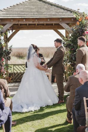 British grown flowers and foliage in floral columns for an outdoor ceremony Dan Watkins Chalk Barn My Flower Patch 