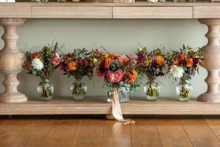 Natural wedding bouquets bridal bouquet of British flowers silk ribbon Chalk Barn Dan Watkins My Flower Patch 